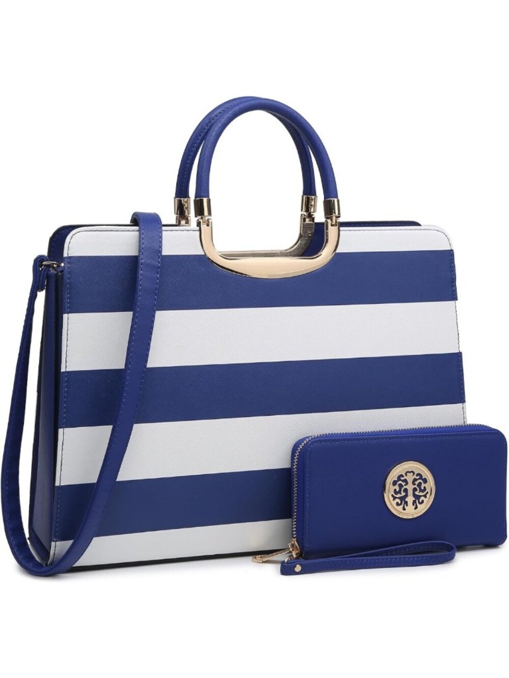 Stylish Women's Top Handle Tote Satchel Purse & Matching Wallet - Work